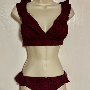 Purple Ruffled Bikini Set